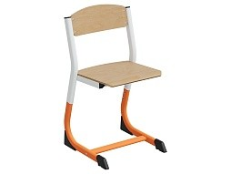 Стул школьный ученический 3-5 г/р "Логика" регулируемый (фанера, м/к белый/оранжевый)