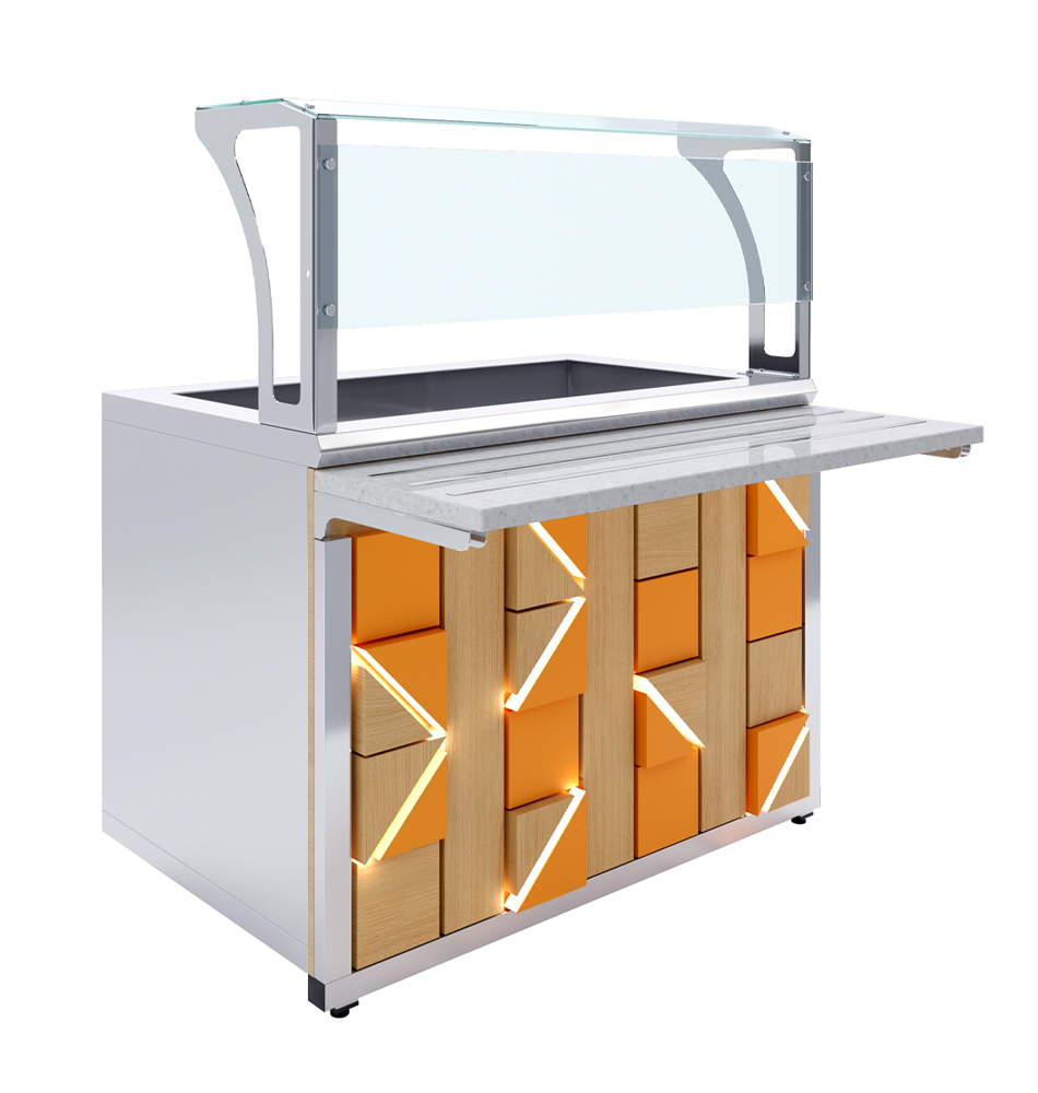 Прилавок холодильный Luxstahl ПХВ (С)- 1200 с ванной охлаждаемой Premium