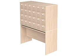 Шкаф картотечный на 24 ящика библиотечный (Дуб Молочный)