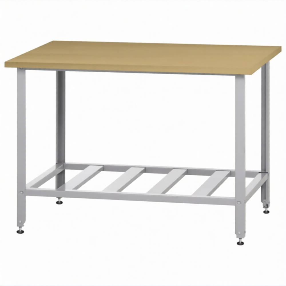 Стол кондитерский СПРн 860х1500х700 «Norma Inox» бук/40 (полка-решетка, ножка угловая)