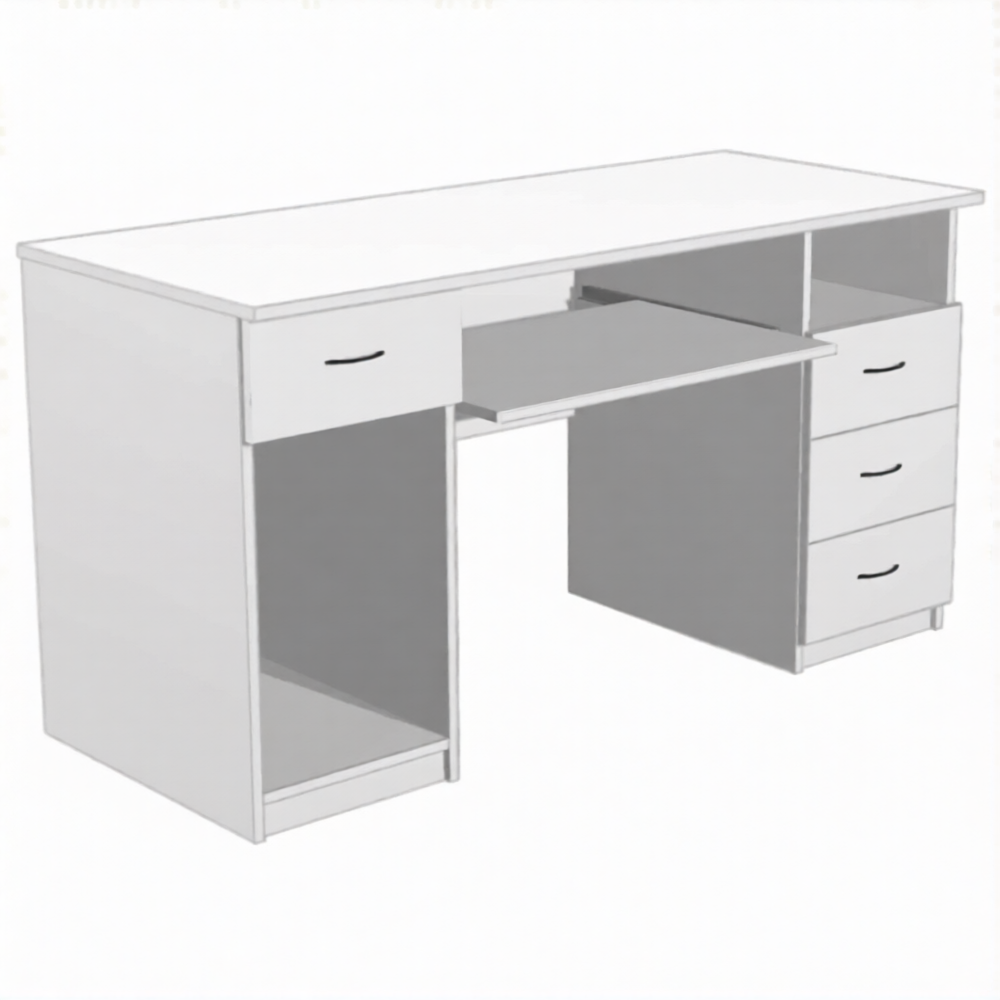 Стол для врача рабочий СКр.3.1 (ЛДСП белый)