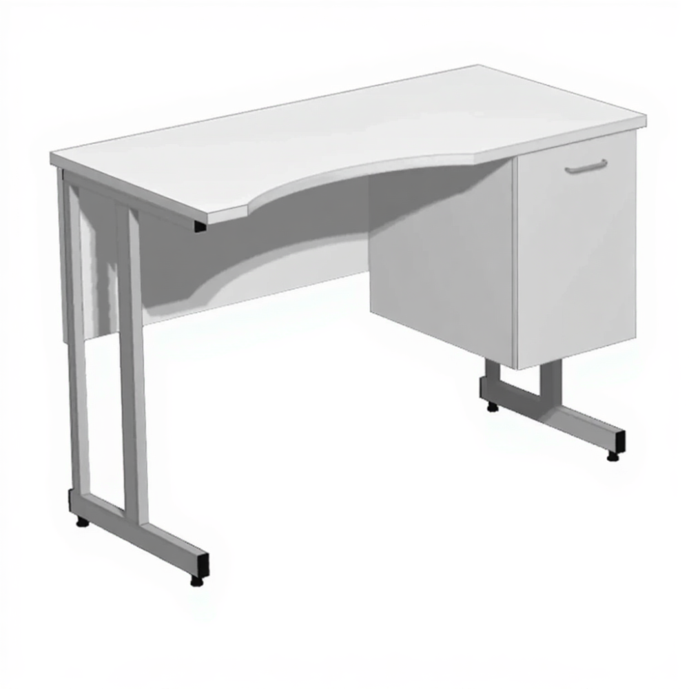 Стол лабораторный для микроскопирования СМ-200 «Премиум» (столеш. постформинг серый, каркас серый)