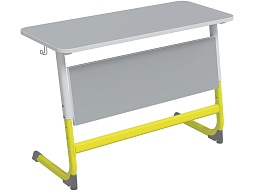 Стол 2-местный школьный 5-7 г/р "Логика" АГРОТЕХ (серый, м/к белый/желтый)