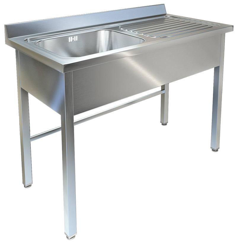 Ванна моечная с рабочей поверхностью  ВМ-32/557 Л нерж