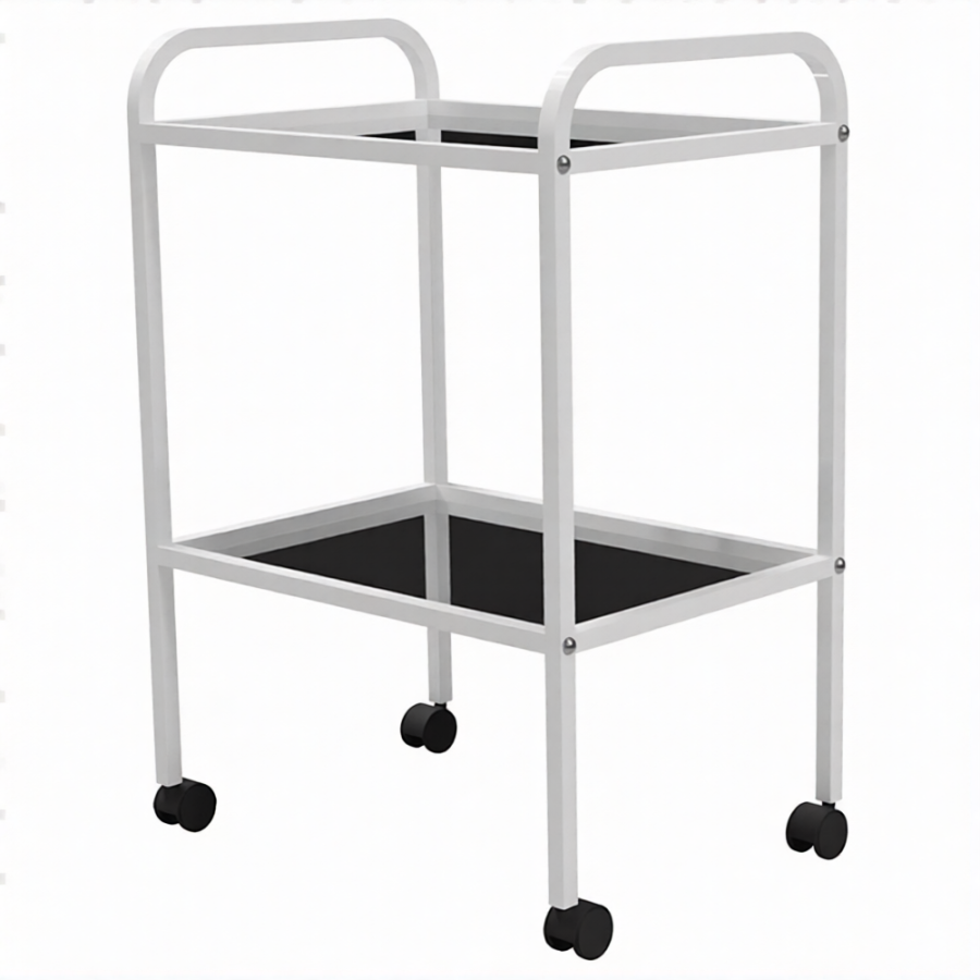 Стол медицинский инструментальный СМИ-02 (полки металл, колёса серая резина)
