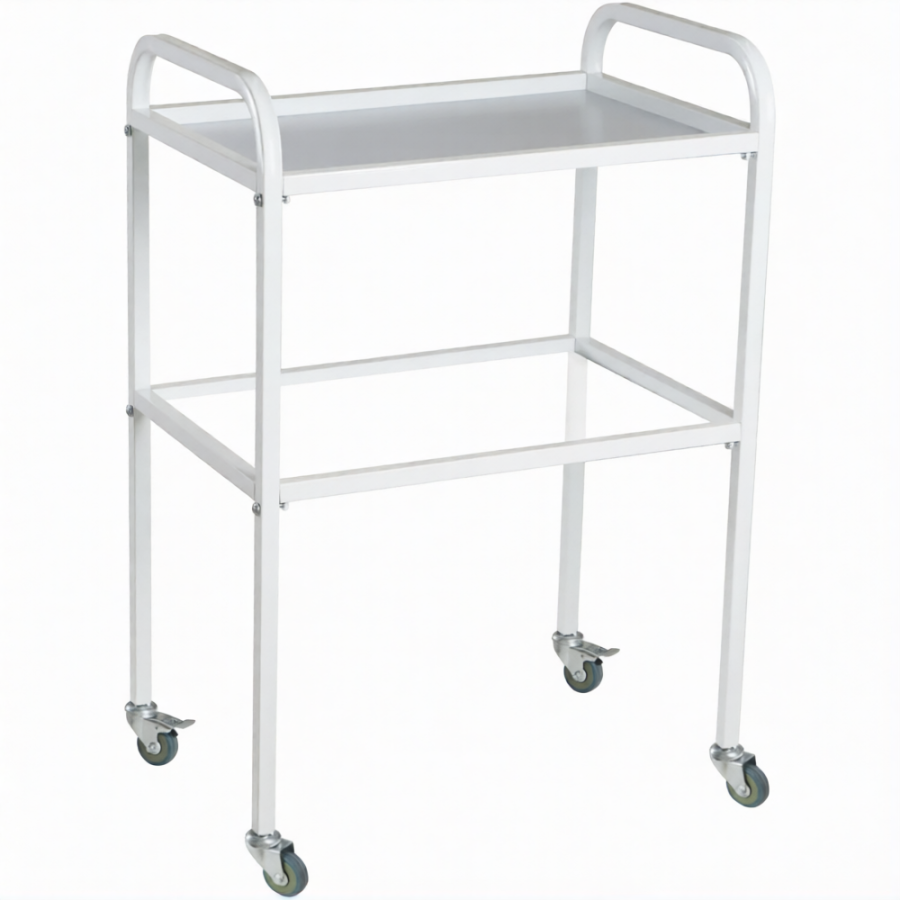 Стол медицинский инструментальный СМИ-02 (полки металл, колёса серая резина)