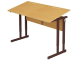 Стол с наклоном столешницы 0-35° школьный 2-местный 4-6 г/р регулируемый (бук, м/к коричневый, плоскоовальная труба)