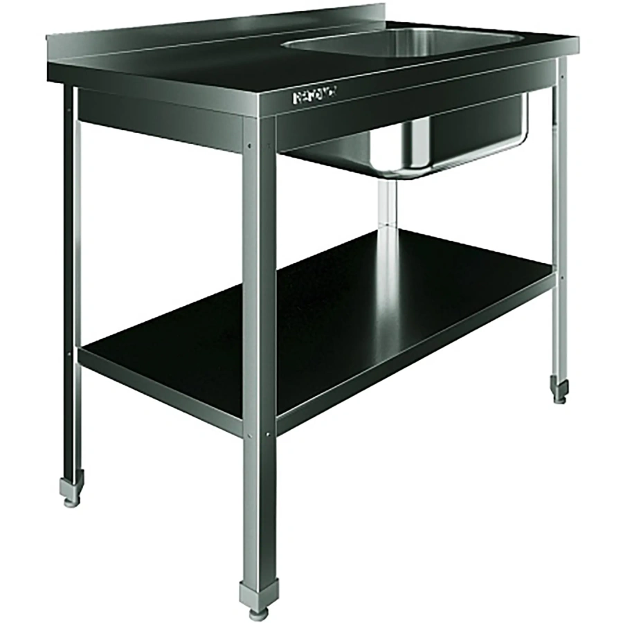 Ванна моечная цельнотянутая с рабочей поверхностью с бортом ВМЦР/1-10/6-БПП-ЭН