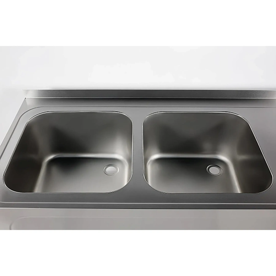 Ванна моечная двухсекционная цельнотянутая с бортом ВМЦ-2/15/6-БЛ