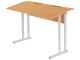 Стол с наклоном столешницы 10° школьный 2-местный 4-6 г/р регулируемый (бук, м/к серый, плоскоовальная труба)