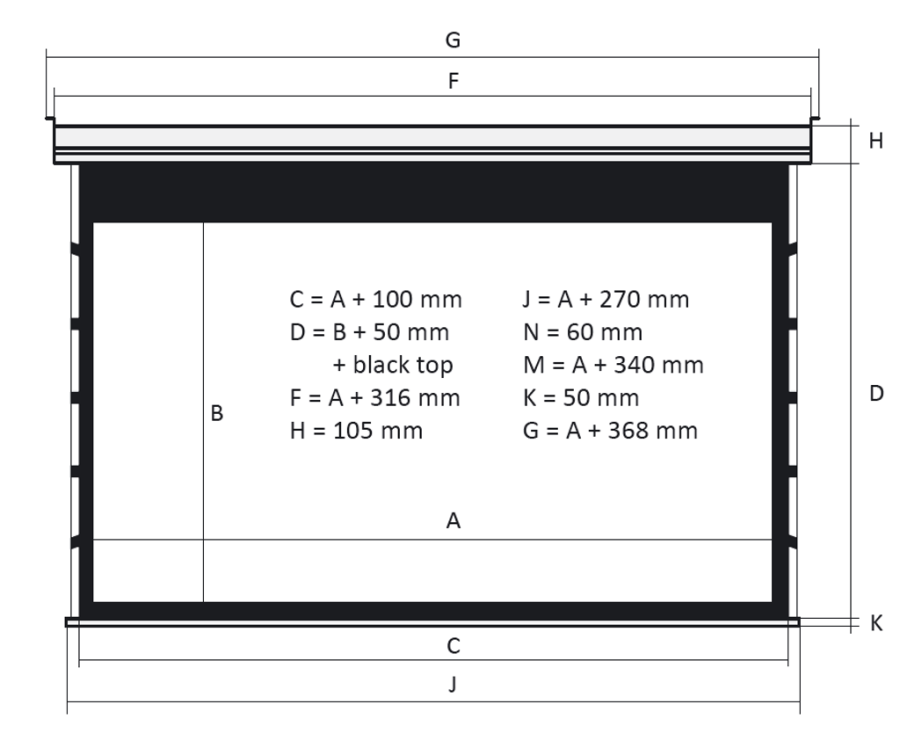 Kauber Blue Label Tensioned BT Cinema 131" 16:9 163x290 дроп 40 см. Clear Vision