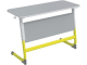 Стол 2-местный школьный 5-7 г/р "Логика" АГРОТЕХ (серый, м/к белый/желтый)