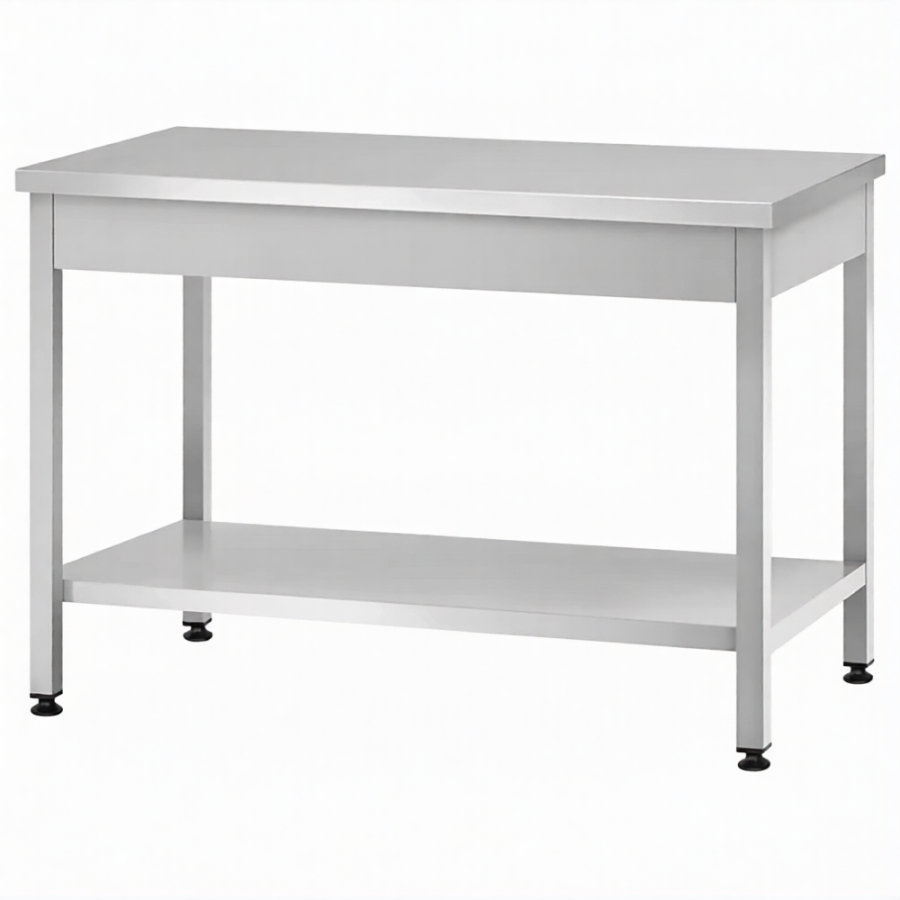 Стол производственный СПРп - 860х1200х800 «Profi Inox» (полка сплошная)