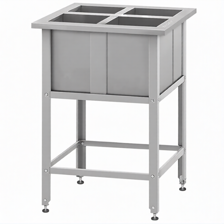 Ванна моечная для обработки яиц ВМСн 860х530х530  4 м/о (ножка угловая)