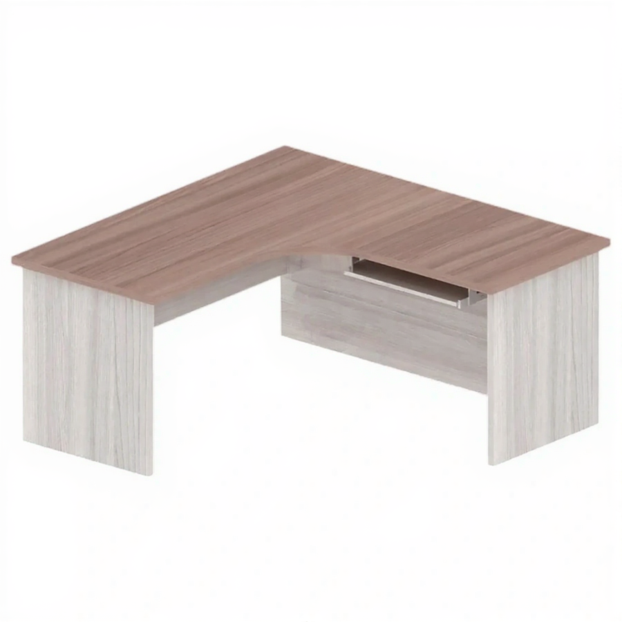 Стол письменный угловой ОФ-СТ-184, ясень шимо светлый с фасадами, ясень шимо темный