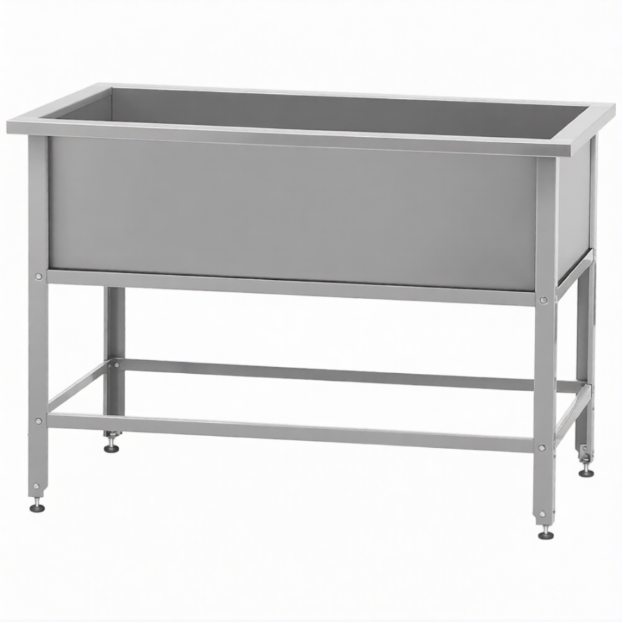 Ванна моечная ВМСн 1350  1 м/о 1250х600х350 (полка с отв., борт; ножка угл.)