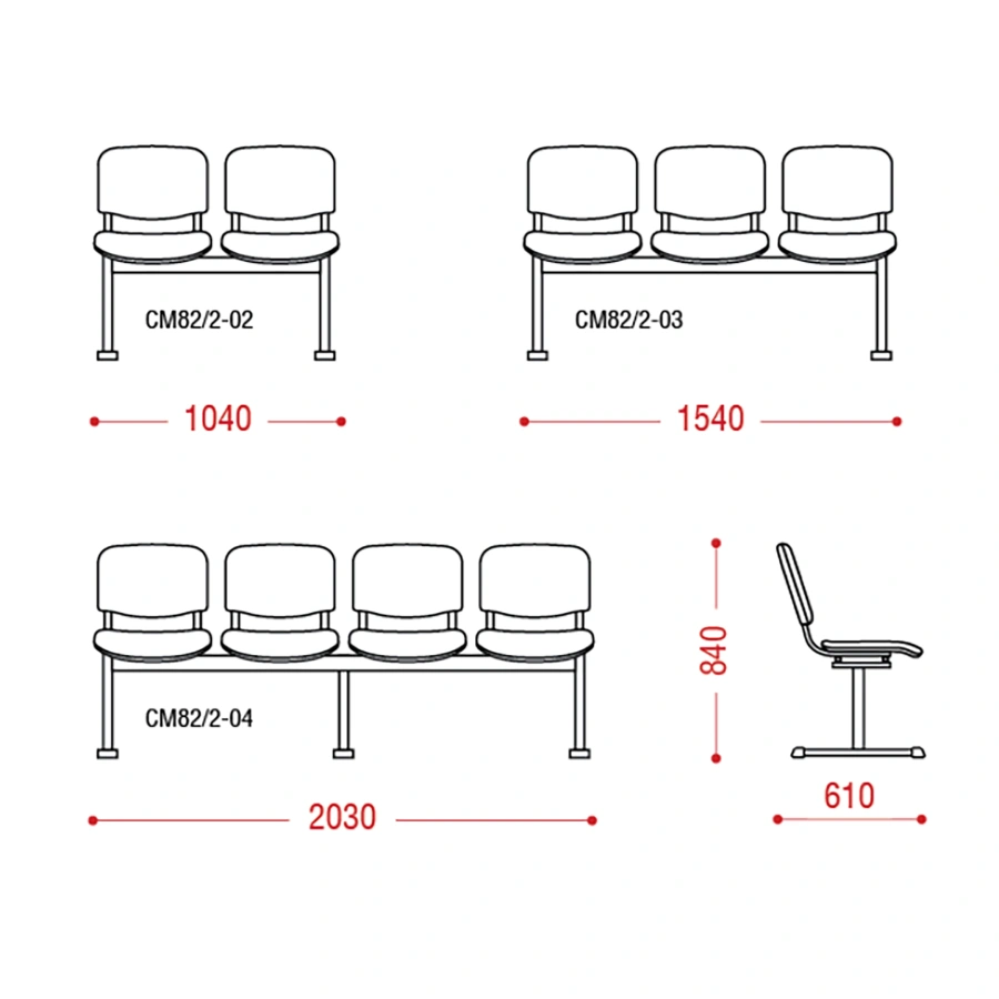 Многоместная секция Трио (модель CМ 82/2)